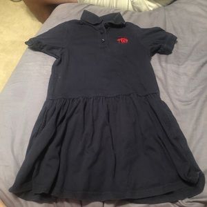 Primrose uniform navy shirt sleeve polo dress